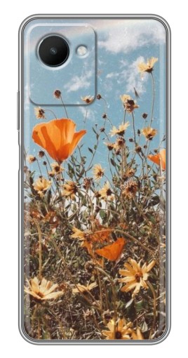 Чехол с печатью "Желтые цветы" для Realme C30s