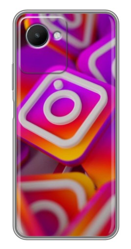 Чехол с картинкой "Значки Инстаграм" для Realme C30s