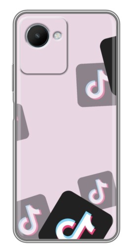 Силиконовый чехол с изображением "Значки ТикоТока" для Realme C30s