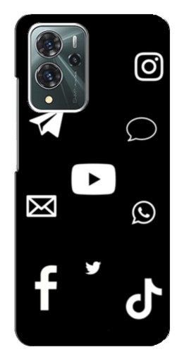 Чехол с картинкой "Белые иконки" для ZTE Blade V40 Pro