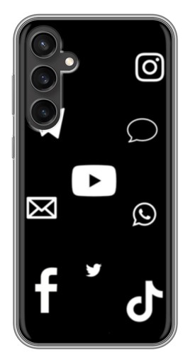 Чехол с печатью "Белые иконки" для Samsung Galaxy S23 FE