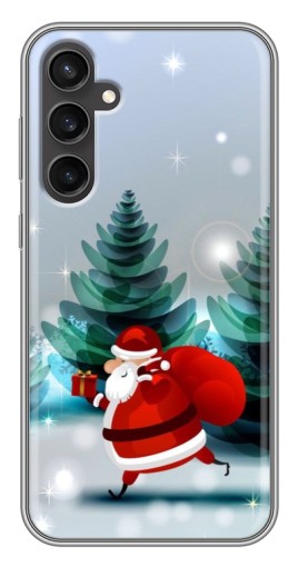 Силиконовый чехол с изображением "Дед Мороз с подарком" для Samsung Galaxy S23 FE