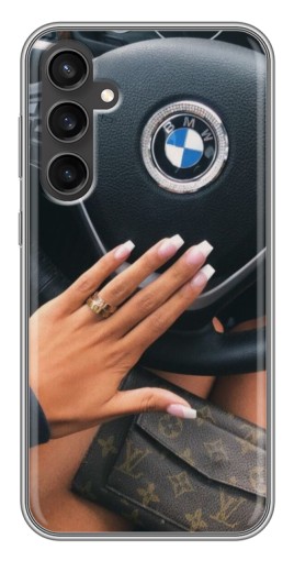 Чехол с картинкой "Девушка в БМВ" для Samsung Galaxy S23 FE