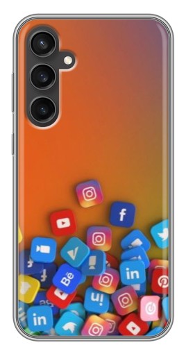 Чехол с печатью "Иконки соц сетей" для Samsung Galaxy S23 FE