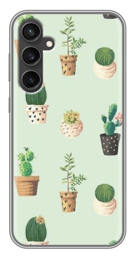 Чехол с картинкой "Кактусы в горшочках " для Samsung Galaxy S23 FE