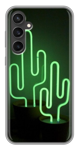 Силиконовый чехол с изображением "Неоновый кактус" для Samsung Galaxy S23 FE