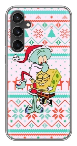 Чехол с картинкой "Новогодний Спанч-Боб" для Samsung Galaxy S23 FE
