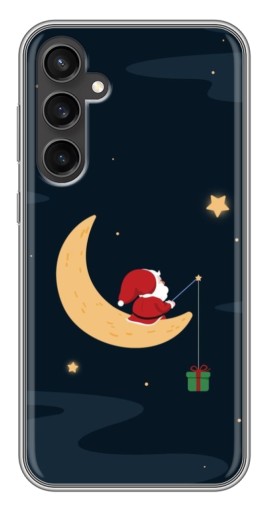 Чехол с принтом "Санта на луне" для Samsung Galaxy S23 FE