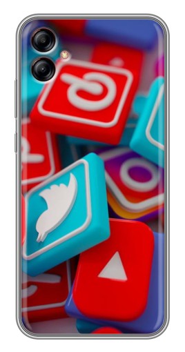 Силиконовый чехол с изображением "3Д эффект" для Samsung Galaxy A04e (A042)