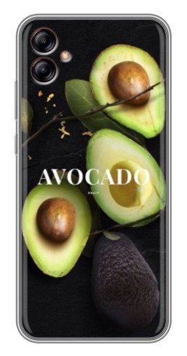 Силиконовый чехол с изображением "Авокадо на черном" для Samsung Galaxy A04e (A042)