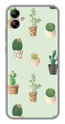 Чехол с печатью "Кактусы в горшочках " для Samsung Galaxy A04e (A042)