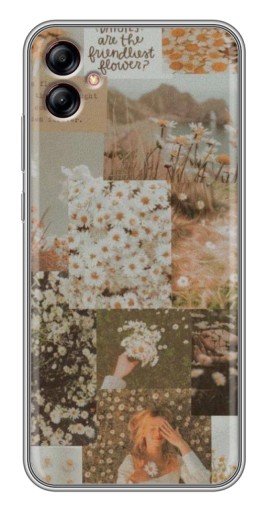 Силиконовый чехол с изображением "Коллаж ромашек " для Samsung Galaxy A04e (A042)