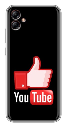 Силиконовый чехол с изображением "Лайк YouTube" для Samsung Galaxy A04e (A042)