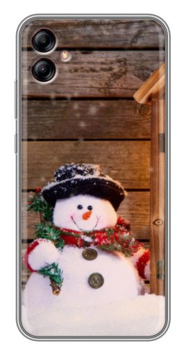 Силиконовый чехол с изображением "Рождественский снеговик" для Samsung Galaxy A04e (A042)