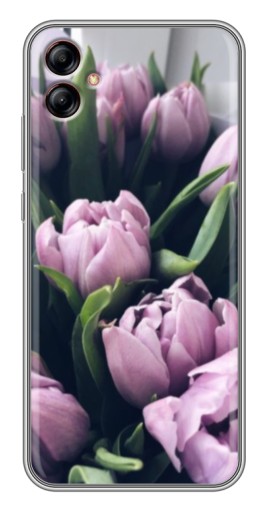 Чехол с картинкой "Сиреневые тюльпаны" для Samsung Galaxy A04e (A042)