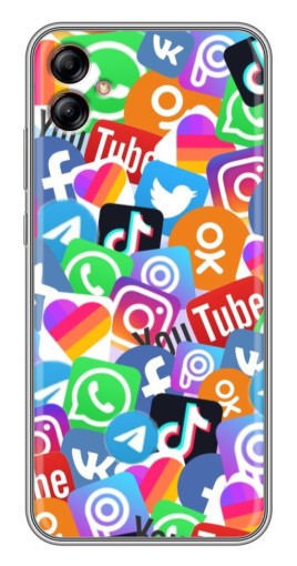 Чехол с картинкой "Яркие иконки" для Samsung Galaxy A04e (A042)
