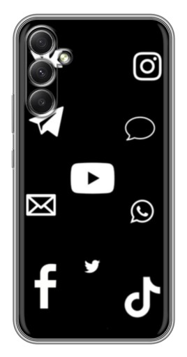 Чехол с печатью "Белые иконки" для Samsung Galaxy A34