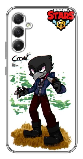 Силиконовый чехол с изображением "Crow" для Samsung Galaxy A34