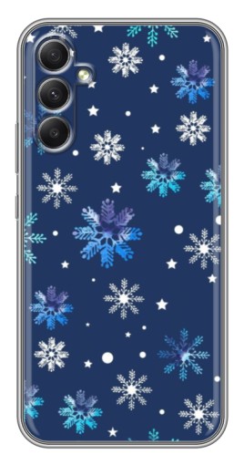 Чехол с картинкой "Фон с снежинками" для Samsung Galaxy A34