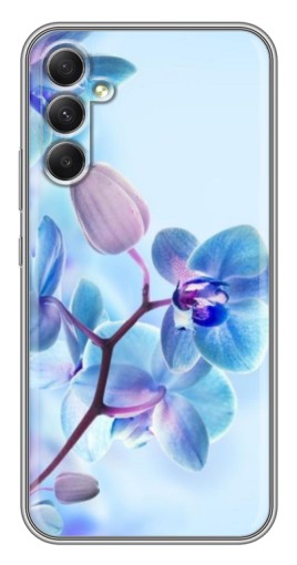 Силиконовый чехол с изображением "Голубые орхидеи" для Samsung Galaxy A34