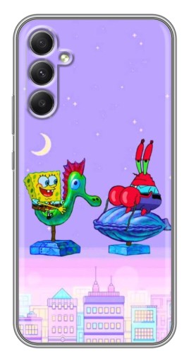 Силиконовый чехол с изображением "Крабс и Спанч Боб" для Samsung Galaxy A34
