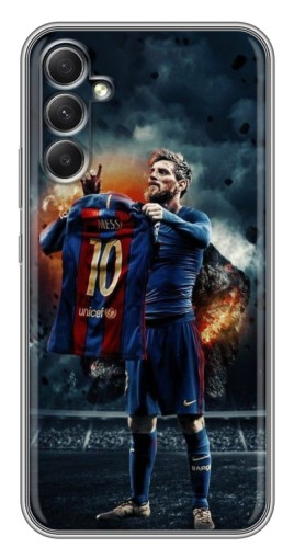 Чехол с картинкой "Месси с футболкой" для Samsung Galaxy A34