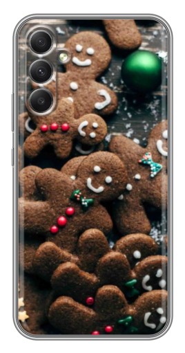 Силиконовый чехол с изображением "Новогодние человечки" для Samsung Galaxy A34