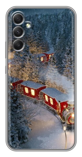 Силиконовый чехол с изображением "Новогодний поезд" для Samsung Galaxy A34