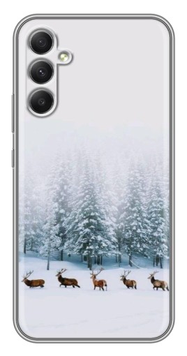 Чехол с картинкой "Олени в лесу" для Samsung Galaxy A34