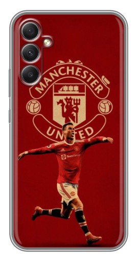 Силиконовый чехол с изображением "Ronaldo в МЮ" для Samsung Galaxy A34