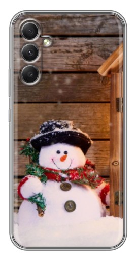 Силиконовый чехол с изображением "Рождественский снеговик" для Samsung Galaxy A34