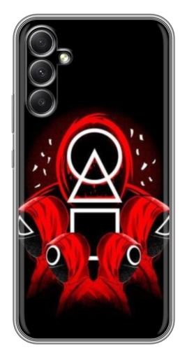 Чехол с картинкой "Солдаты с игры кальмара" для Samsung Galaxy A34