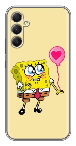 Чехол с печатью "СпанчБоб с шариком" для Samsung Galaxy A34