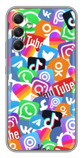 Чехол с принтом "Яркие иконки" для Samsung Galaxy A34