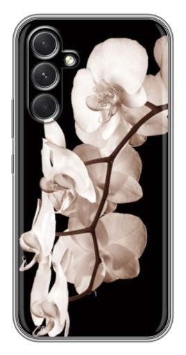 Силиконовый чехол с изображением "Черно-белая орхидея" для Samsung Galaxy A54