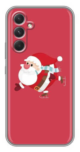 Чехол с картинкой "Дед Мороз на коньках" для Samsung Galaxy A54