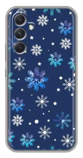 Чехол с картинкой "Фон с снежинками" для Samsung Galaxy A54