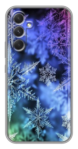Силиконовый чехол с изображением "Разноцветные снежинки" для Samsung Galaxy A54