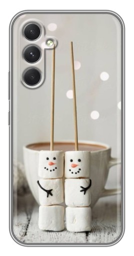 Чехол с картинкой "Снеговики из зефира" для Samsung Galaxy A54