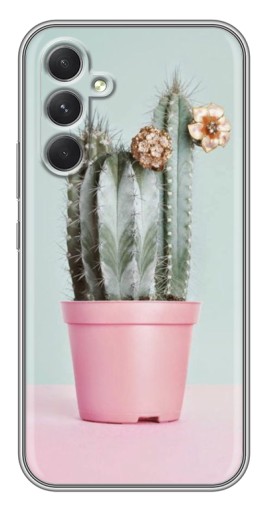 Чехол с картинкой "Цветущий кактус" для Samsung Galaxy A54