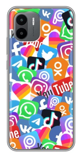 Силиконовый чехол с изображением "Яркие иконки" для Xiaomi Redmi A2