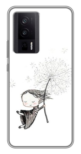 Силиконовый чехол с изображением "Девочка с одуванчиком" для Xiaomi POCO F5 Pro