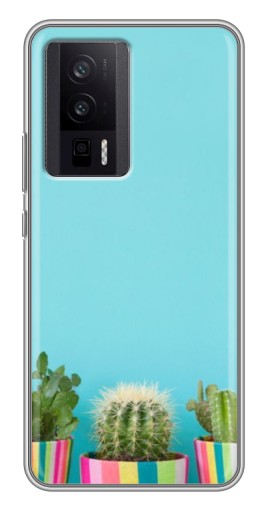 Силиконовый чехол с изображением "Маленькие кактусы" для Xiaomi POCO F5 Pro