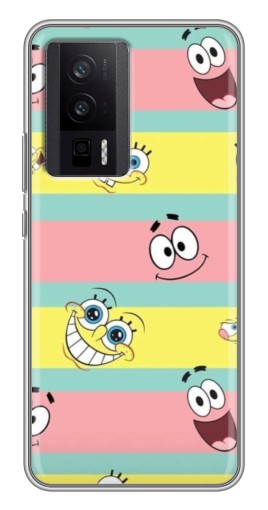 Чехол с картинкой "Мордашки" для Xiaomi POCO F5 Pro