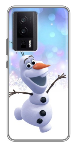 Силиконовый чехол с изображением "Снеговик Олаф" для Xiaomi POCO F5 Pro