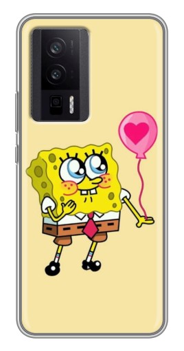 Чехол с принтом "СпанчБоб с шариком" для Xiaomi POCO F5 Pro