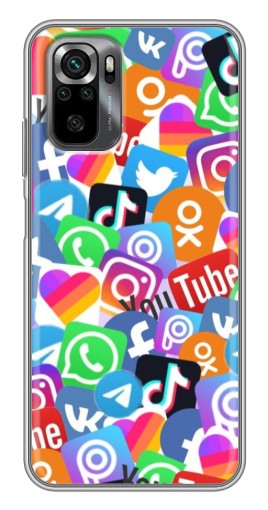 Силиконовый чехол с изображением "Яркие иконки" для Xiaomi POCO M5s