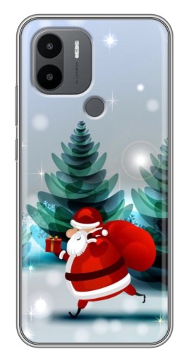 Чехол с принтом "Дед Мороз с подарком" для Xiaomi Redmi A1 Plus