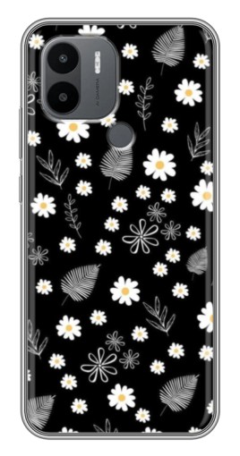 Чехол с печатью "Ромашки на черном" для Xiaomi Redmi A1 Plus