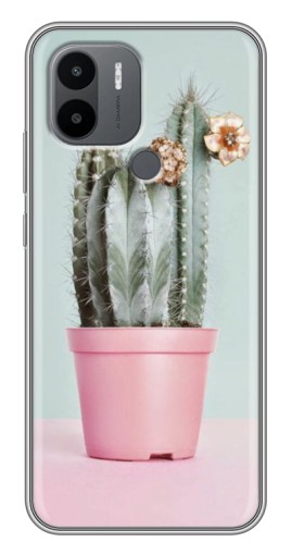 Чехол с картинкой "Цветущий кактус" для Xiaomi Redmi A1 Plus